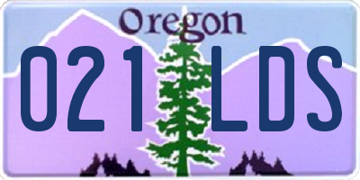 OR license plate 021LDS