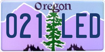 OR license plate 021LED