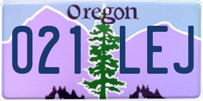 OR license plate 021LEJ