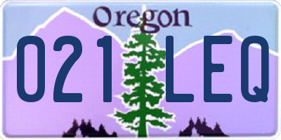 OR license plate 021LEQ
