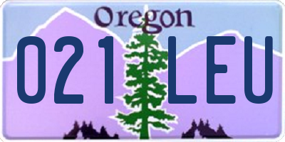 OR license plate 021LEU