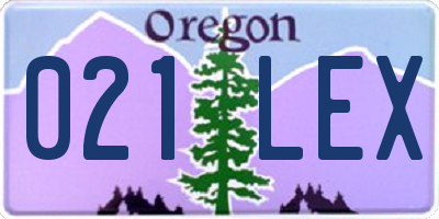 OR license plate 021LEX