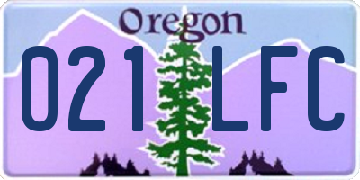 OR license plate 021LFC