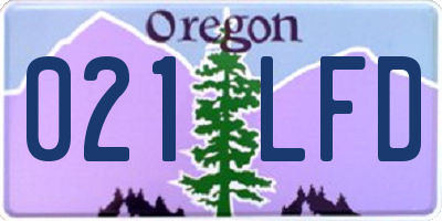 OR license plate 021LFD