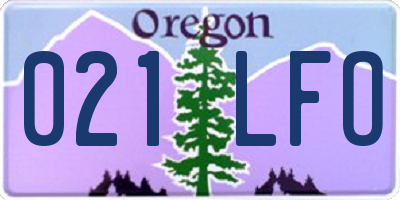 OR license plate 021LFO
