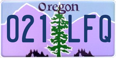 OR license plate 021LFQ