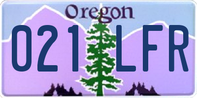 OR license plate 021LFR