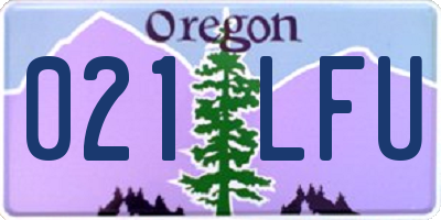 OR license plate 021LFU