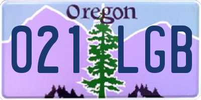 OR license plate 021LGB