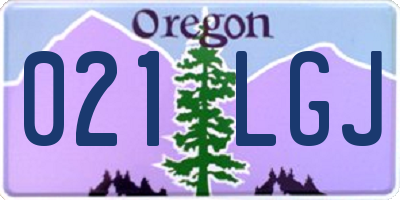 OR license plate 021LGJ