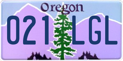 OR license plate 021LGL