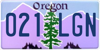 OR license plate 021LGN