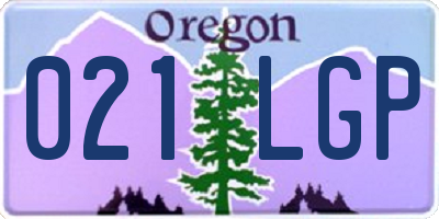 OR license plate 021LGP