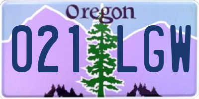 OR license plate 021LGW