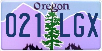 OR license plate 021LGX