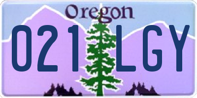 OR license plate 021LGY