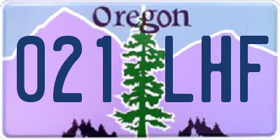OR license plate 021LHF