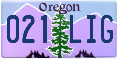 OR license plate 021LIG