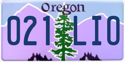 OR license plate 021LIO