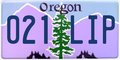 OR license plate 021LIP