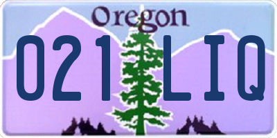 OR license plate 021LIQ