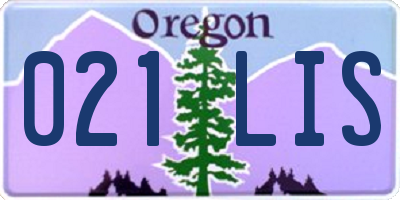 OR license plate 021LIS