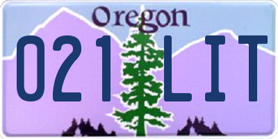 OR license plate 021LIT