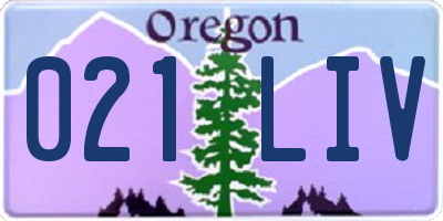 OR license plate 021LIV