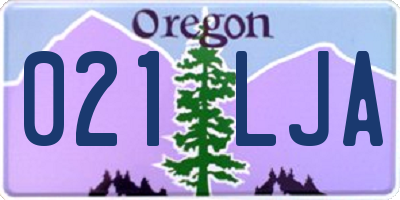 OR license plate 021LJA