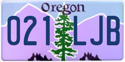 OR license plate 021LJB