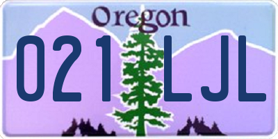 OR license plate 021LJL