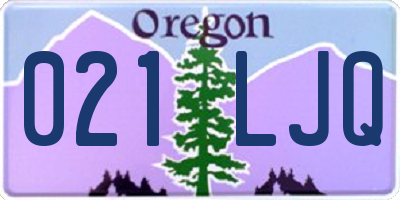 OR license plate 021LJQ