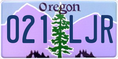 OR license plate 021LJR