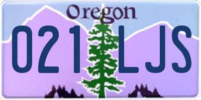 OR license plate 021LJS