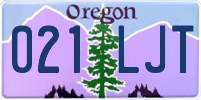 OR license plate 021LJT