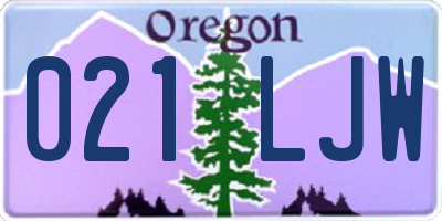 OR license plate 021LJW