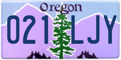 OR license plate 021LJY