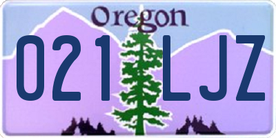 OR license plate 021LJZ