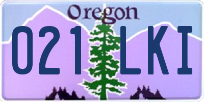 OR license plate 021LKI