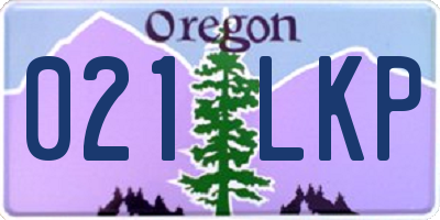 OR license plate 021LKP