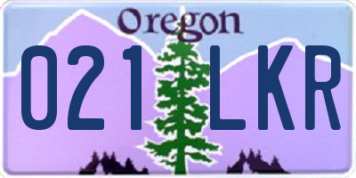 OR license plate 021LKR