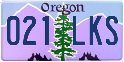 OR license plate 021LKS