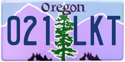 OR license plate 021LKT