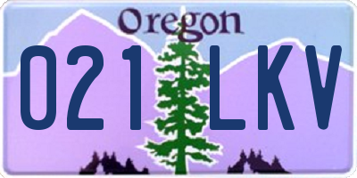 OR license plate 021LKV