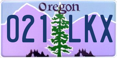 OR license plate 021LKX