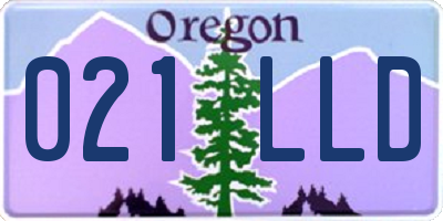 OR license plate 021LLD