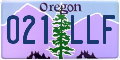 OR license plate 021LLF