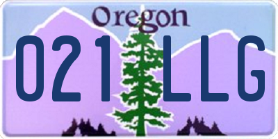 OR license plate 021LLG