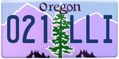OR license plate 021LLI