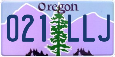 OR license plate 021LLJ